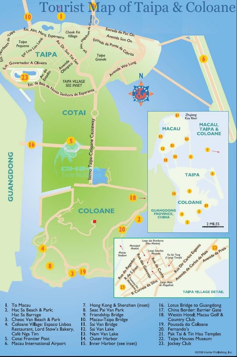 carte de l'île de Macau