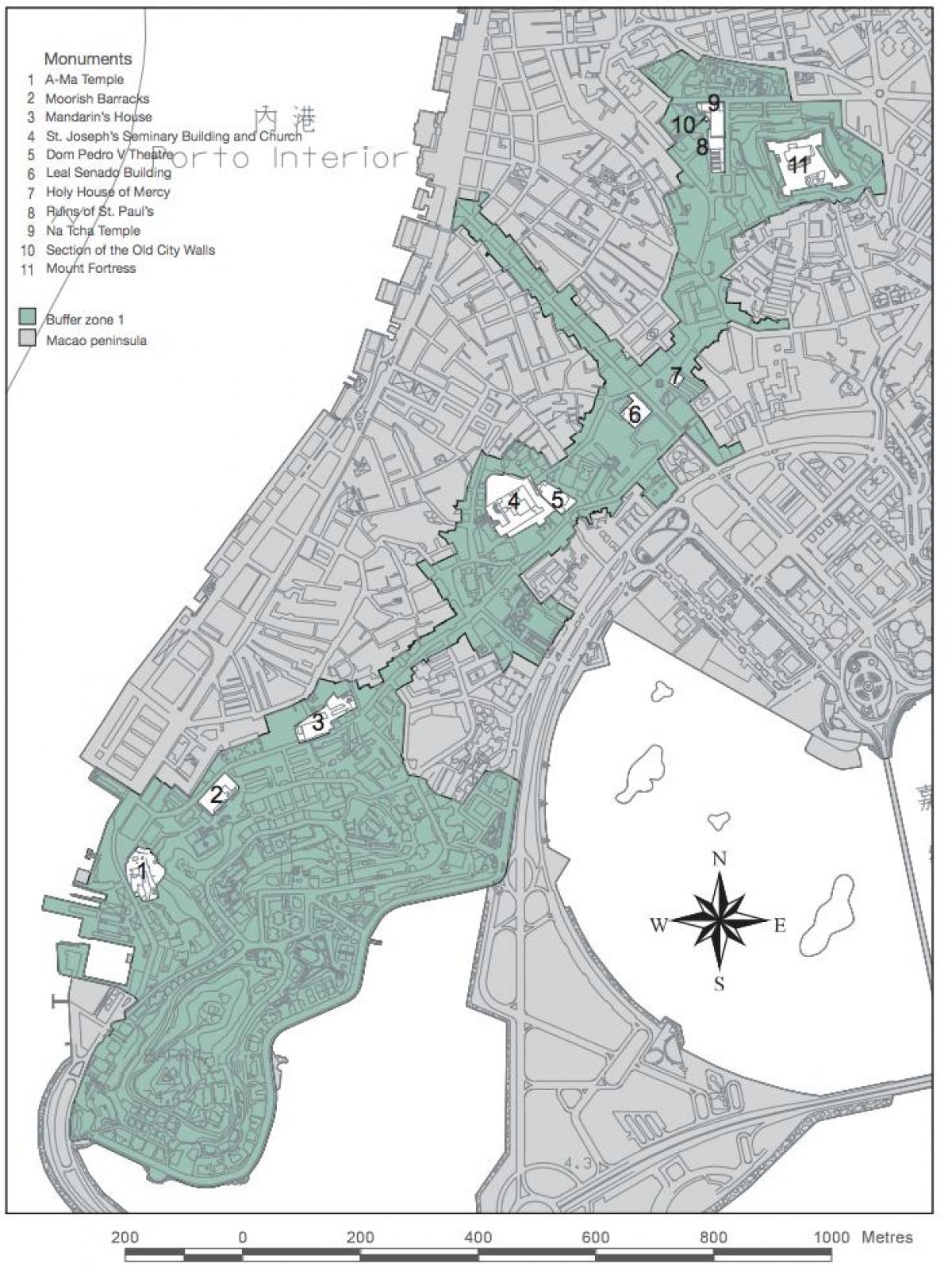 plan du centre historique de Macau