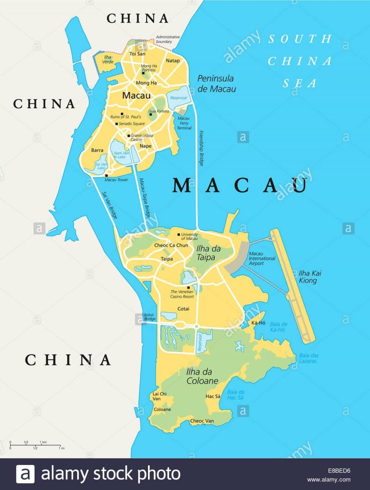 Macao, Chine carte