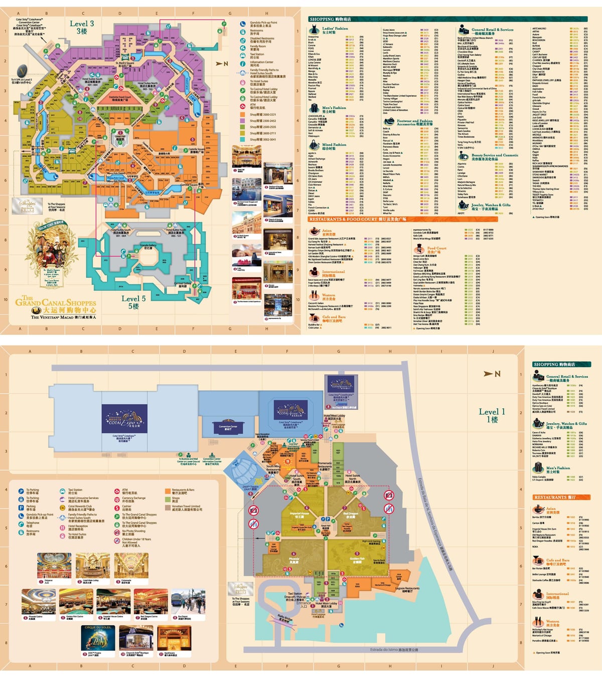 carte de la venetian Macao