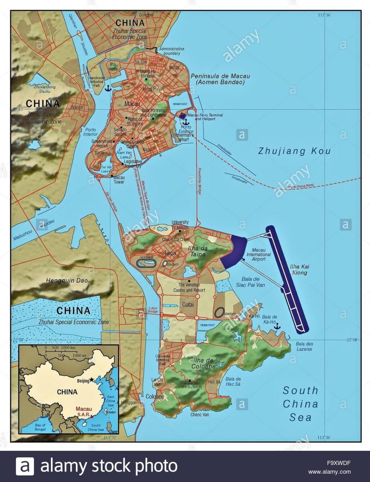 Macao, pays la carte du monde