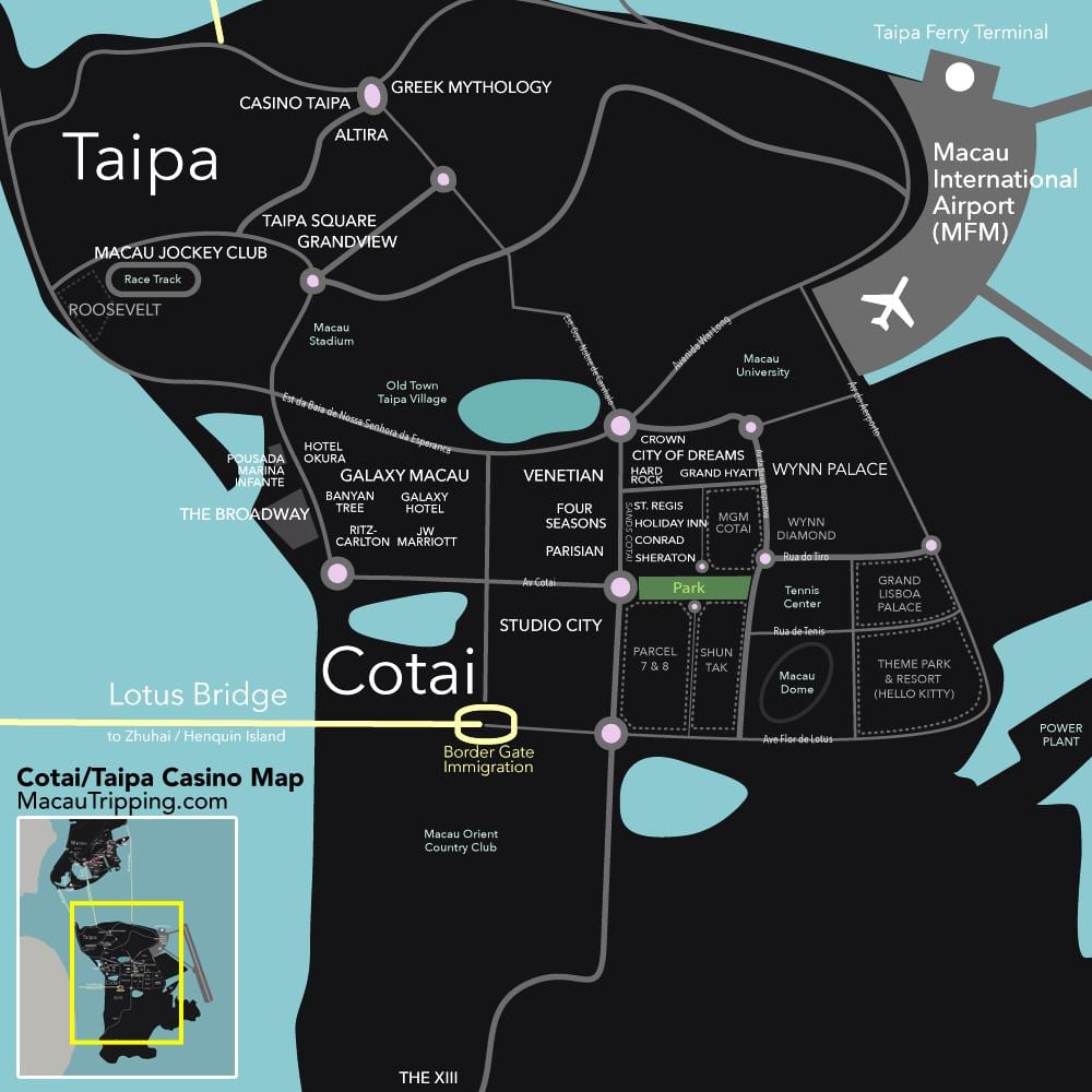 la carte de Macao cotai