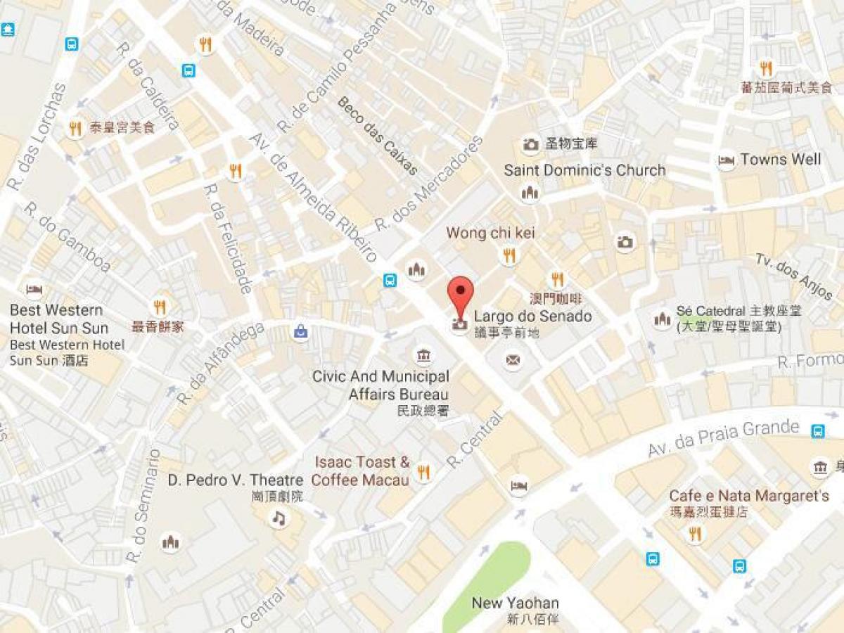 carte de la place senado Macao